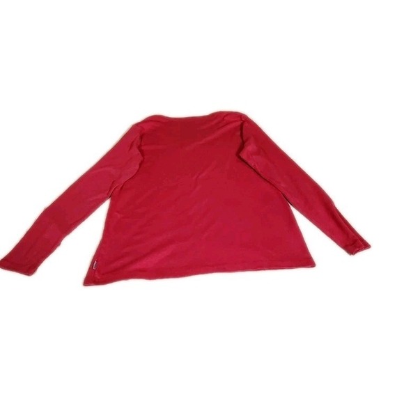 Eddie Bauer Women's Sz 2XL  V-Neck Longsleeve T Magenta Cotton Layering - Picture 8 of 8